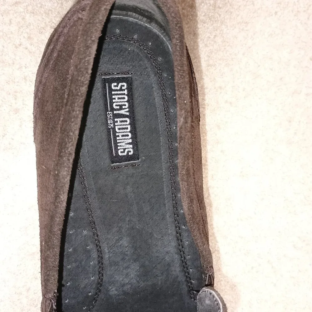 NWB Stacy Adams Hudsen Men 10.5 Suede Slip On Loafer Leather Upper Linings Brown